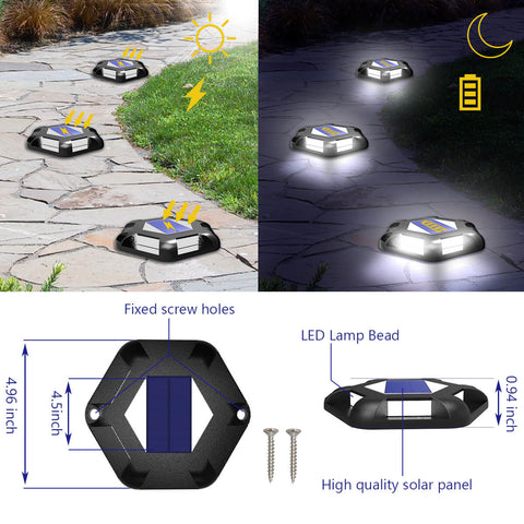 Weiße Solar-Deckleuchten für den Außenbereich, Größe