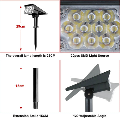 Größe des Solarstrahlers für Bäume