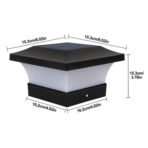 4x4 inch Solar Post Caps Lights Size