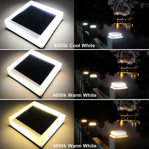 5x5 inch Solar Post Lights Three-Color Switch