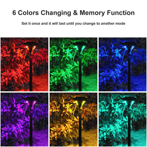 6 Colors changing garden solar yard stake light