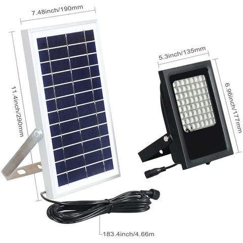 50W RGB Solar Flood lights Size