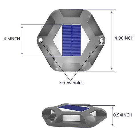 Grey Shell Solar Deck Light Size