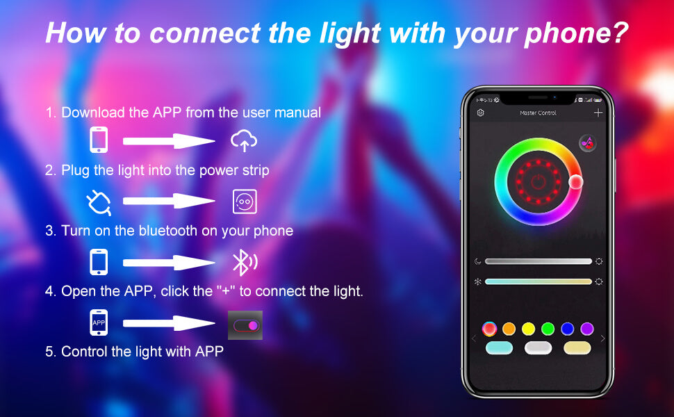 HOW TO CONNECT BLUETOOTH WITH LIGHTS?