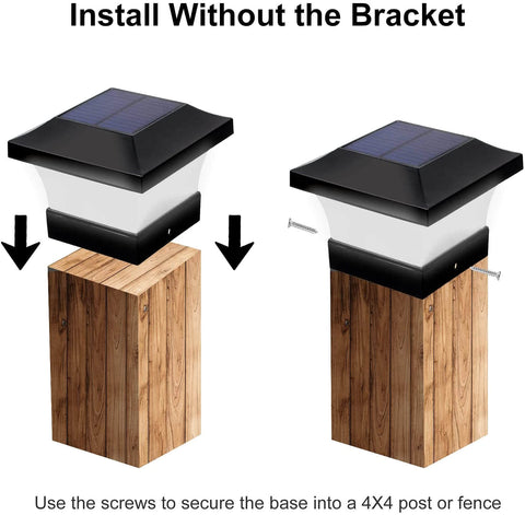 Installieren Sie 4 x 4 Zoll große Solar-Pfostensockelleuchten ohne Halterung