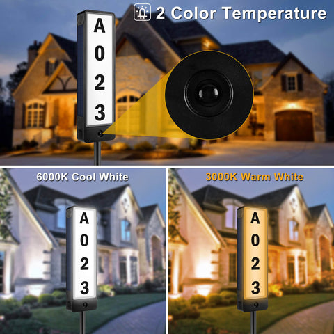 Solar House Number Stake Light Two-color temperatures