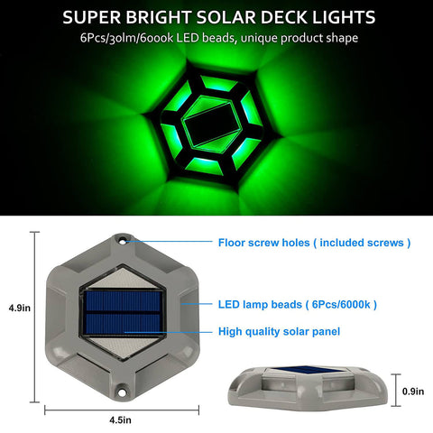 Green Solar Deck Lights Size