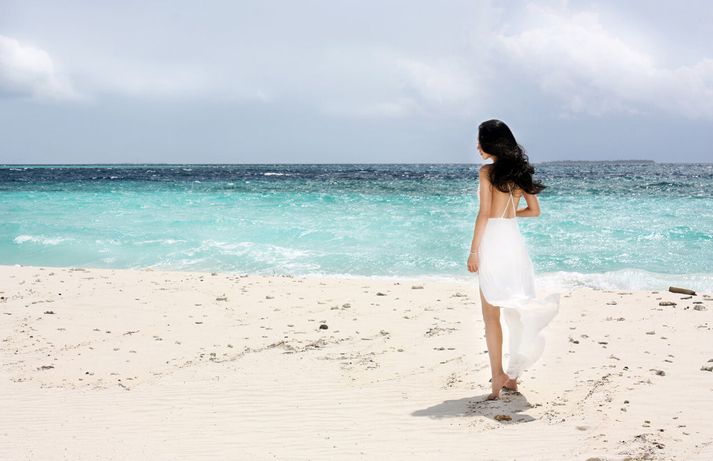Designer white resort maxi dress