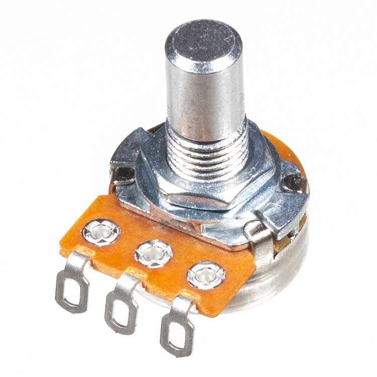 A500K 16mm Potentiometer, Round Shaft, Solder Lugs