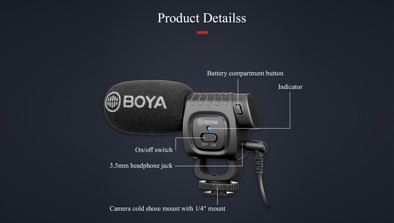 BOYA BY-BM3011 Compact Size Mini Microphone