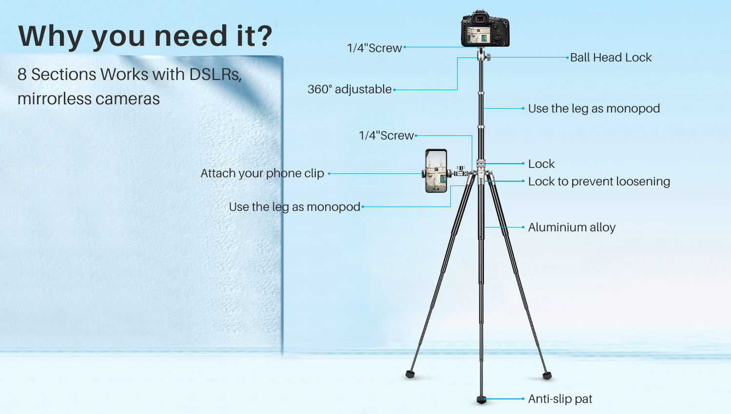 Ulanzi SK-04 Bluetooth Selfie Stick Tripod