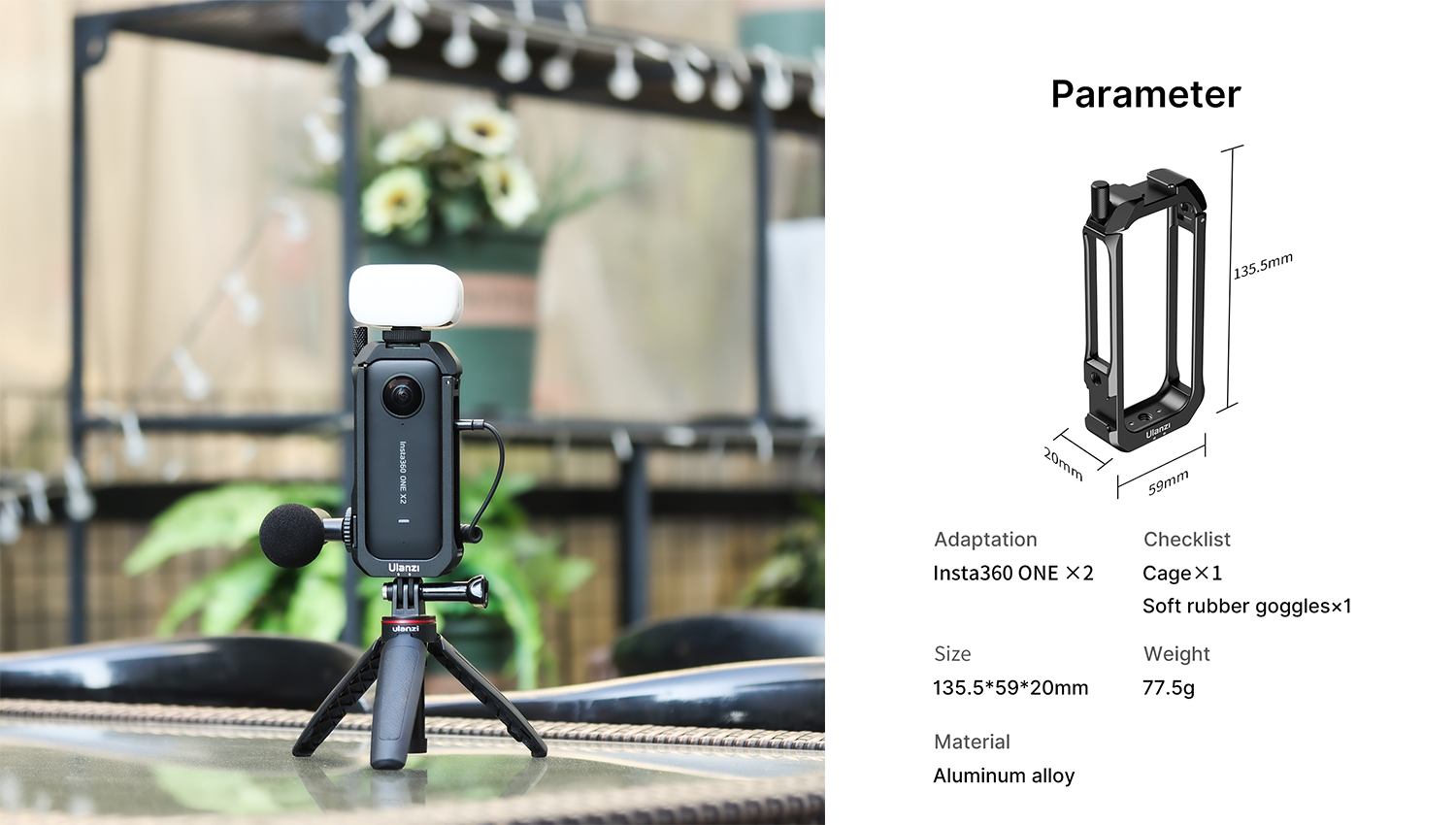 Ulanzi Metal Cage for Insta360 ONE X2