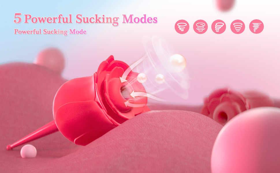 Rose sucking vibrator with suction modes