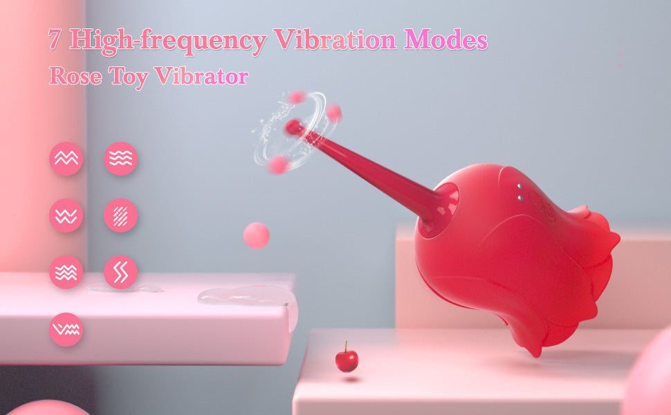 Rose suction vibrator with vibration patterns