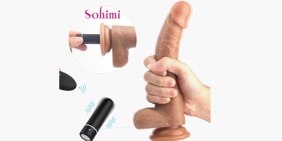 Realistic Vibrating Dildo with a Bullet
