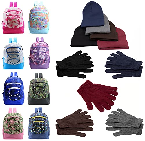 Buy Bulk Case of 12 Backpacks and 12 Winter Item Sets - Wholesale Care Package - Emergencies, Homeless, Charity