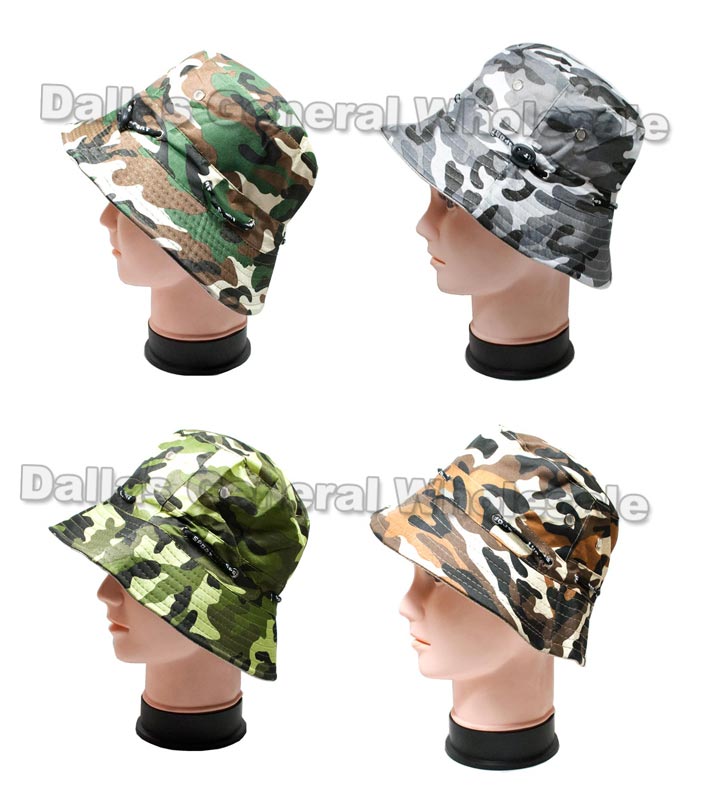 Adults Camouflage Fishing Hats -(Sold By 1 Dozen =$47.99)