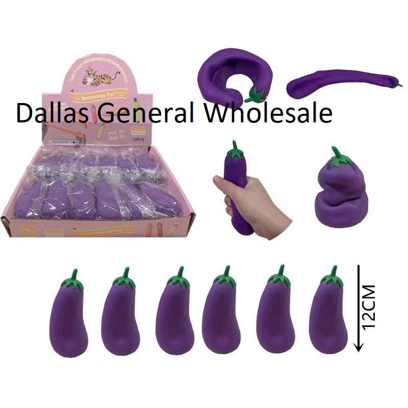 Flexible Eggplant Fidget Balls -(Sold By 1 Dozen =$23.99)