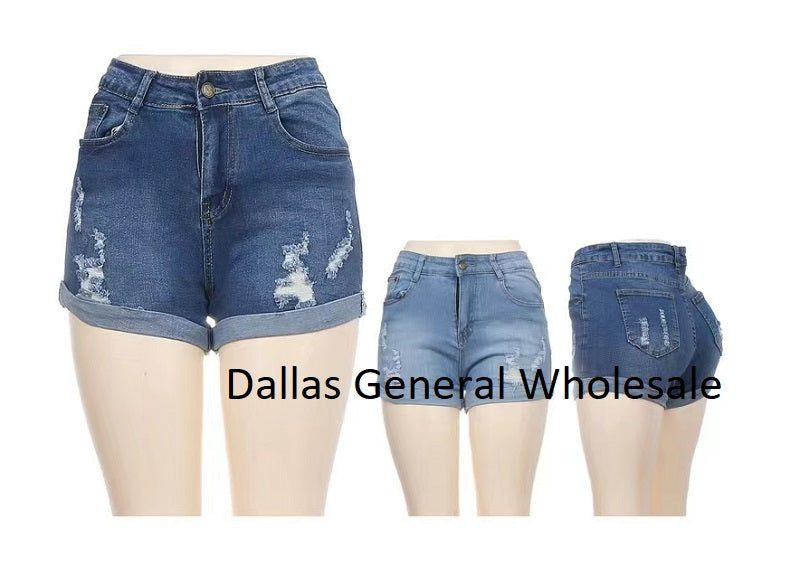 High Waist Denim Shorts -(Sold By 1 Dozen =$199.99)