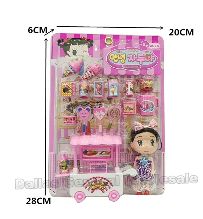 18 PC Toy Ice Cream Cart Play Sets (Pack of 6Sets=$41.99)