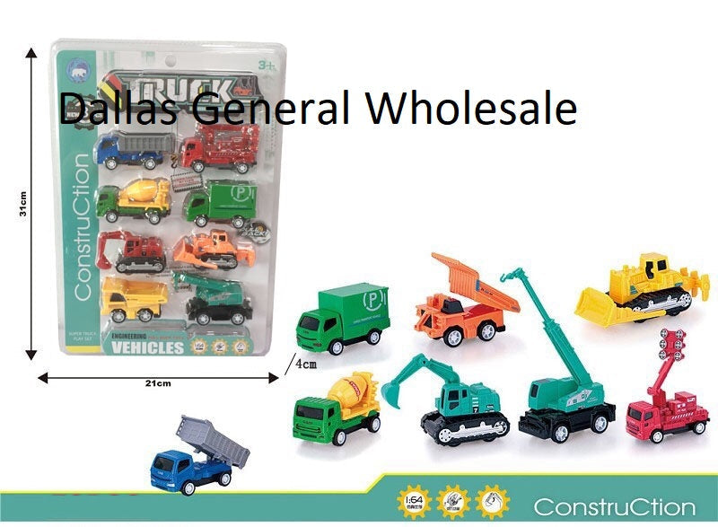 Construction Trucks Set/8 PCS -(Sold By 6 Set -$47.99)
