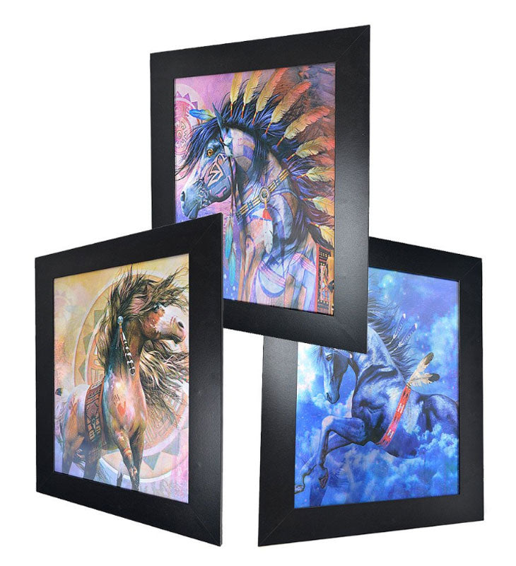 3D Picture Frame of Native Indians Inspired Horses (Pack of 3Sets=$42.99)