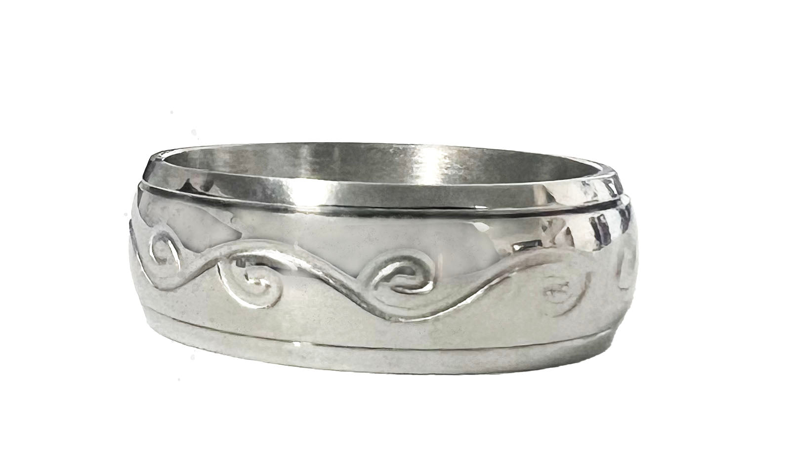 Buy Spinning Swirl Metal Design Womens Stainless Steel Ring Bulk Price