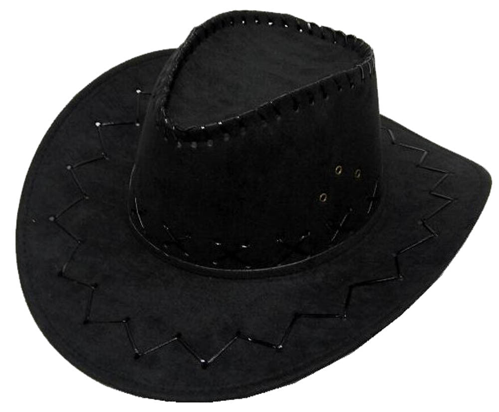 Buy BLACK HEAVY LEATHER STYLE WESTERN COWBOY HAT  Bulk Price