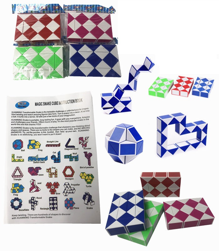 Magic Snake Cubes -(Sold By 1 Dozen =$47.99)