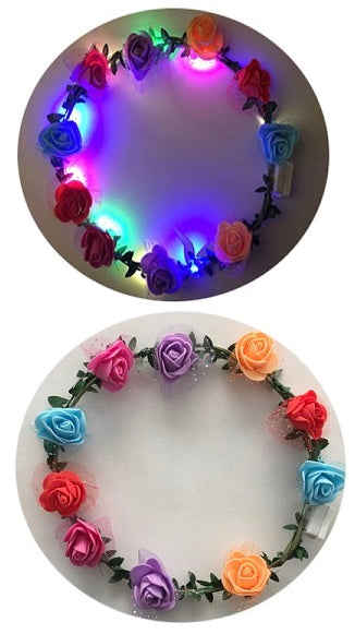 Buy LIGHT UP FLOWER CROWNS Bulk Price