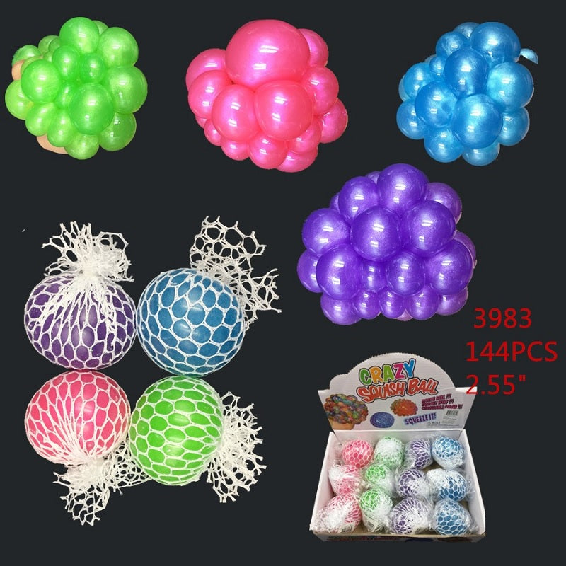 Slime Mesh Squishy Balls- Assorted (Sold by DZ=$25.88)
