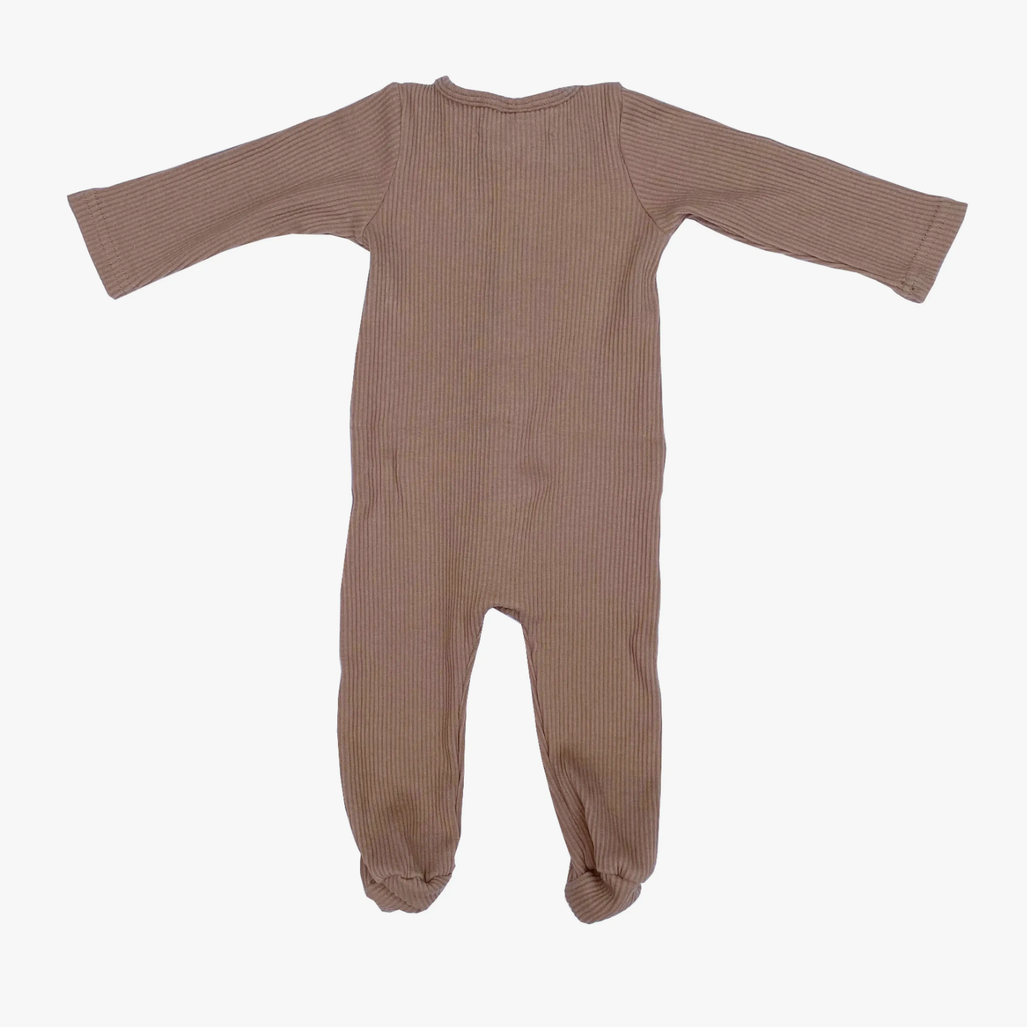 ruffle footed onesie | cappuccino