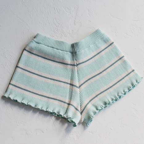 kealia knit shorts | striped aqua