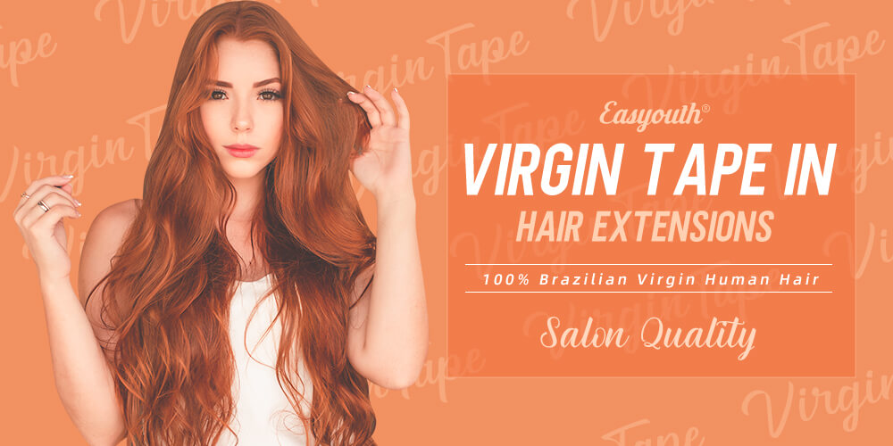 Virgin Tape in Brown Hair Extensions