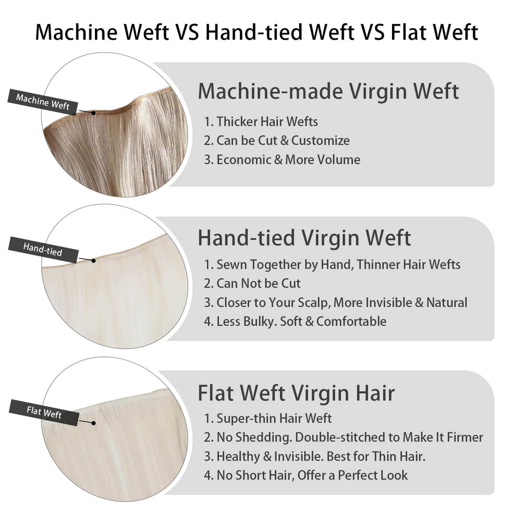 Human Hair Weft Bundles Remy Hair Extensions Platinum Blonde #60 |Easyouth