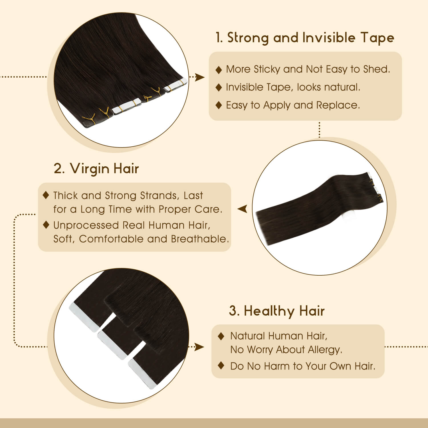 Medium Brown Injection Virgin Tape