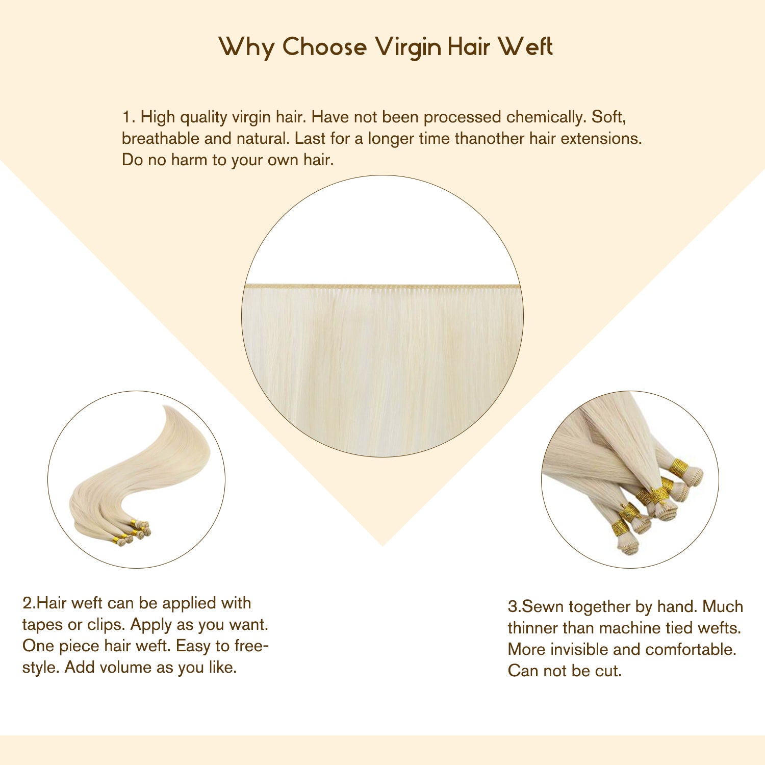 Platinum Blonde Virgin Hair Weft