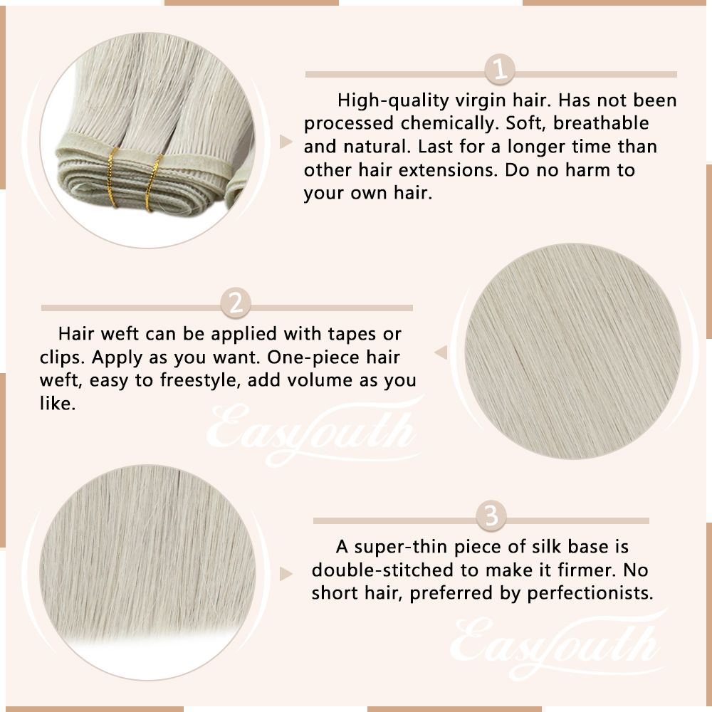 Flat Silk Weft Hair Extensions