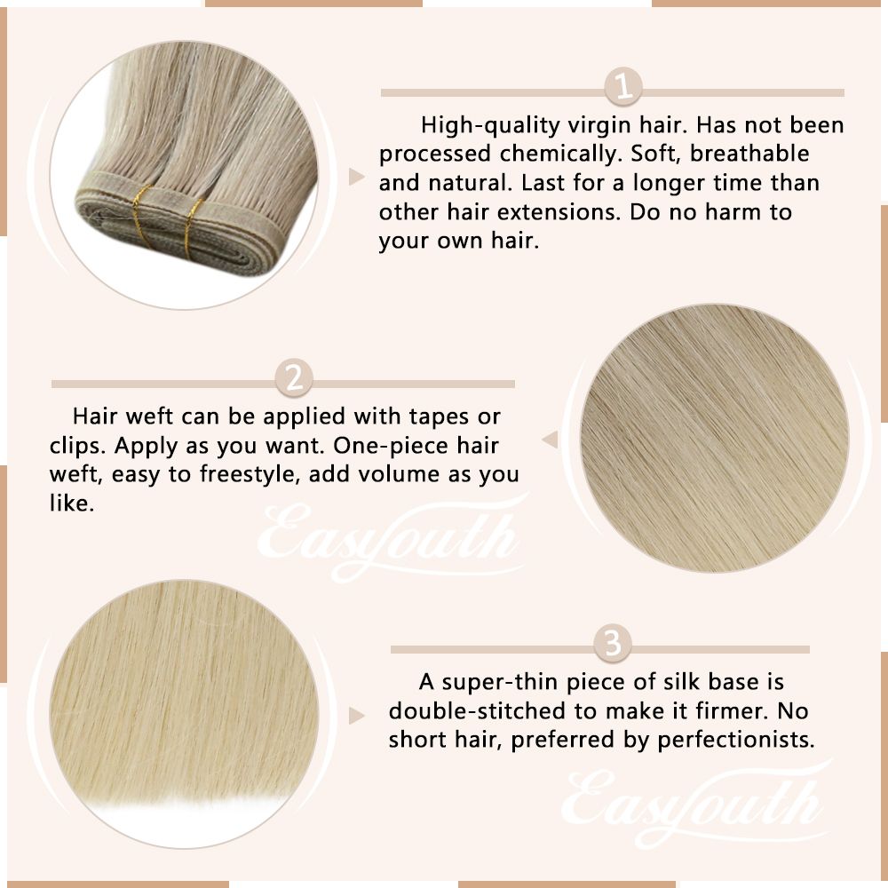 Flat Silk Weft Hair Extensions