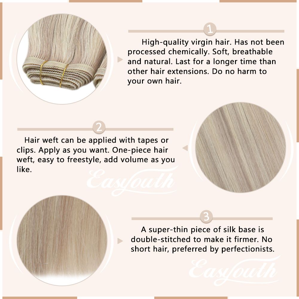 Flat Silk Weft Hair Extensions