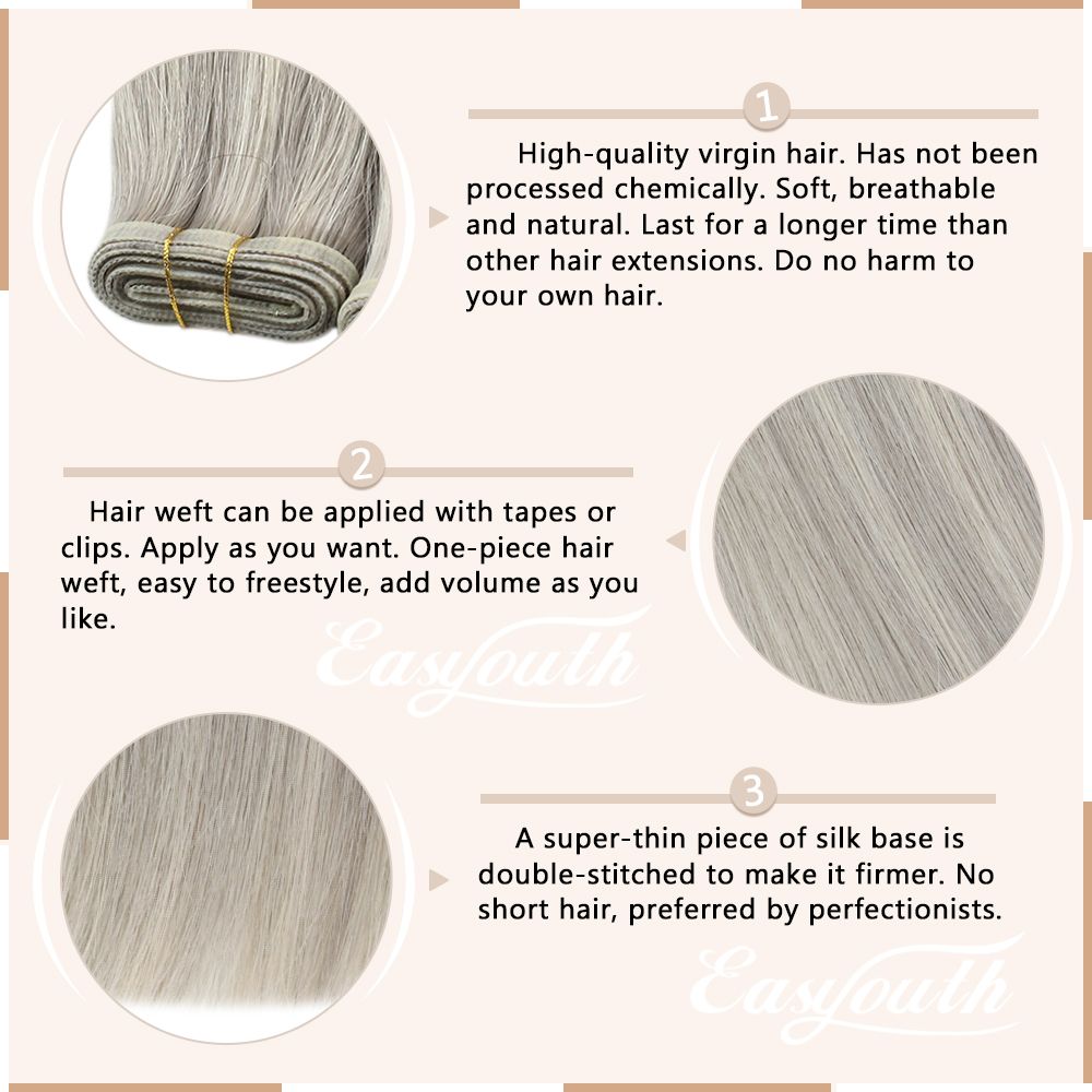 Flat Silk Weft Hair Extensions