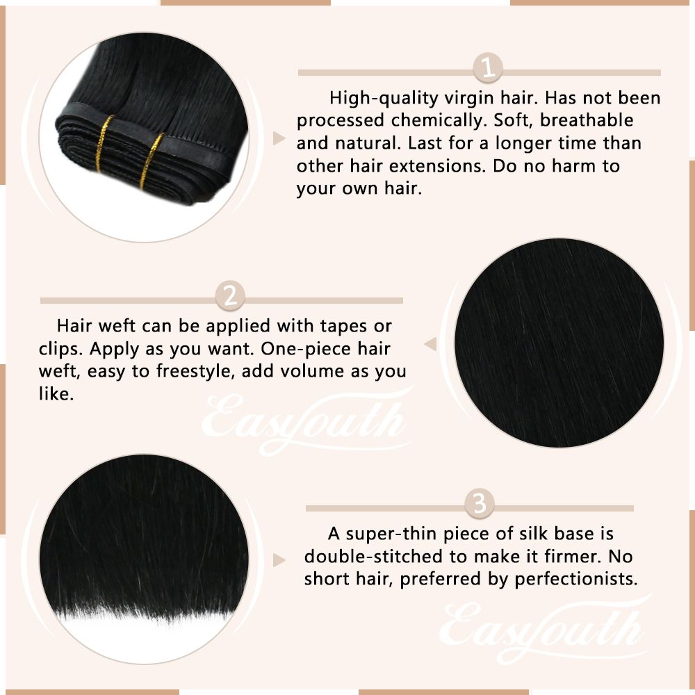 Flat Silk Weft Hair Extensions