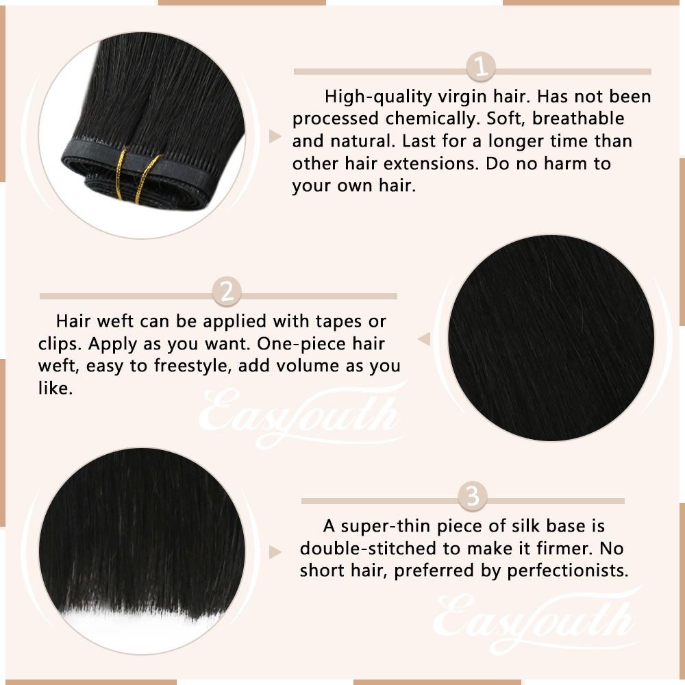 Flat Silk Weft Hair Extensions