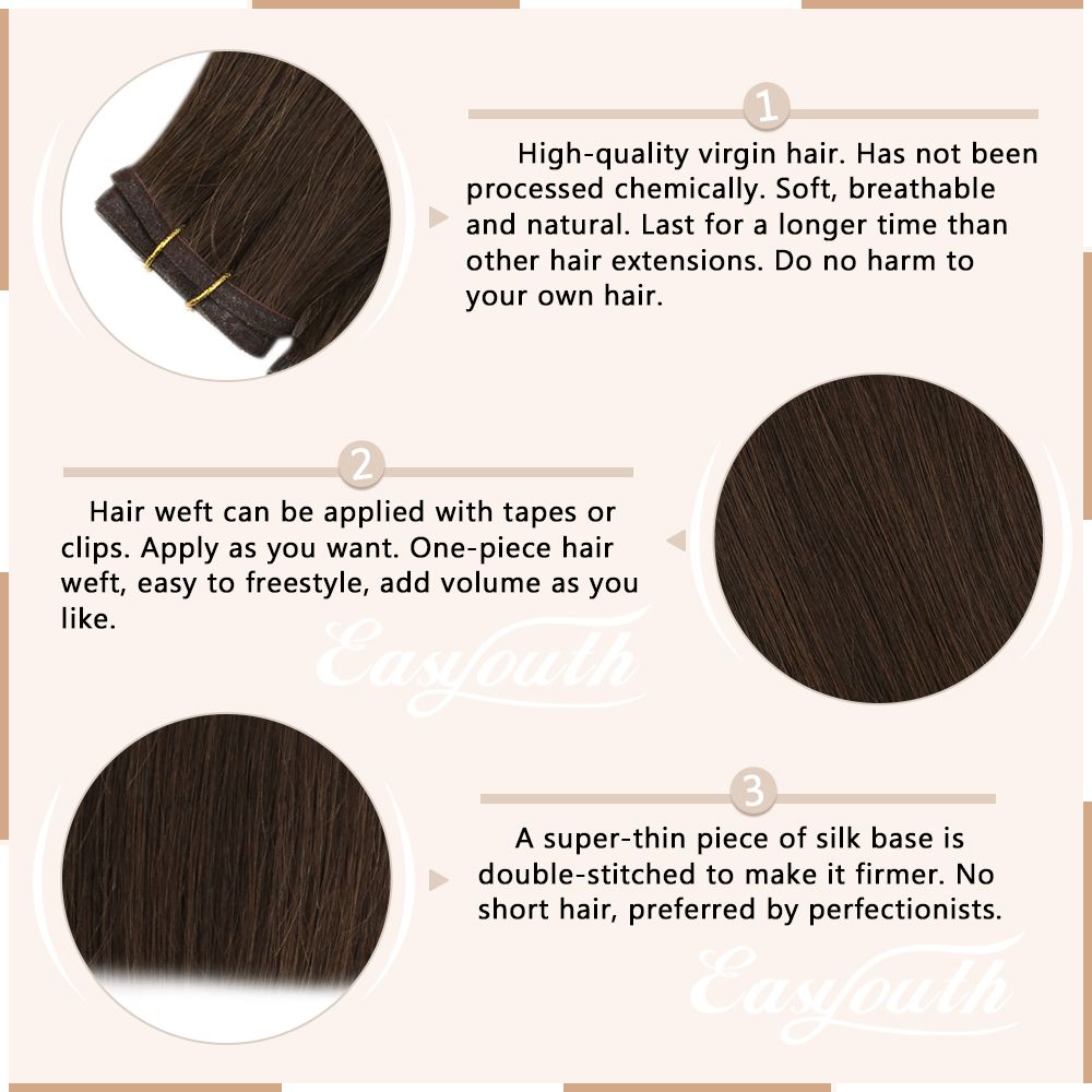 Flat Silk Weft Hair Extensions