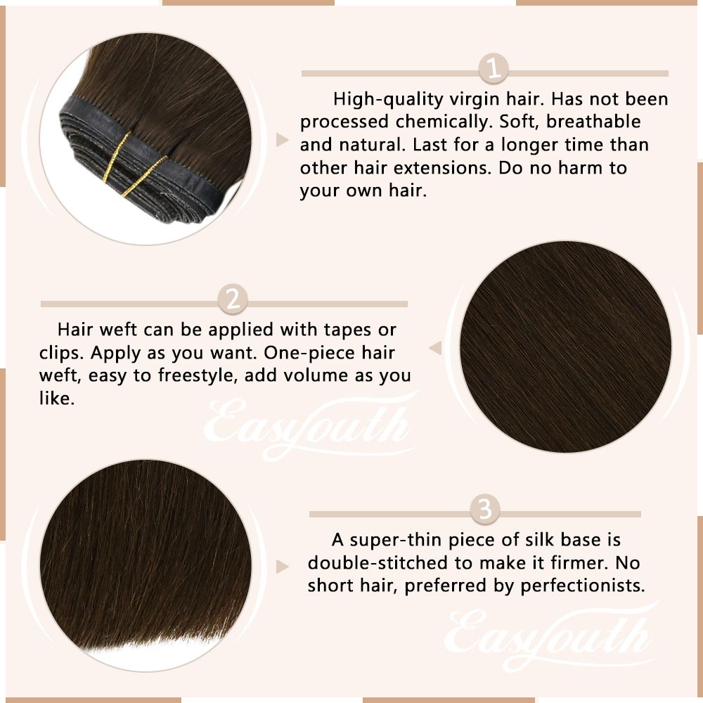 Flat Silk Weft Hair Extensions