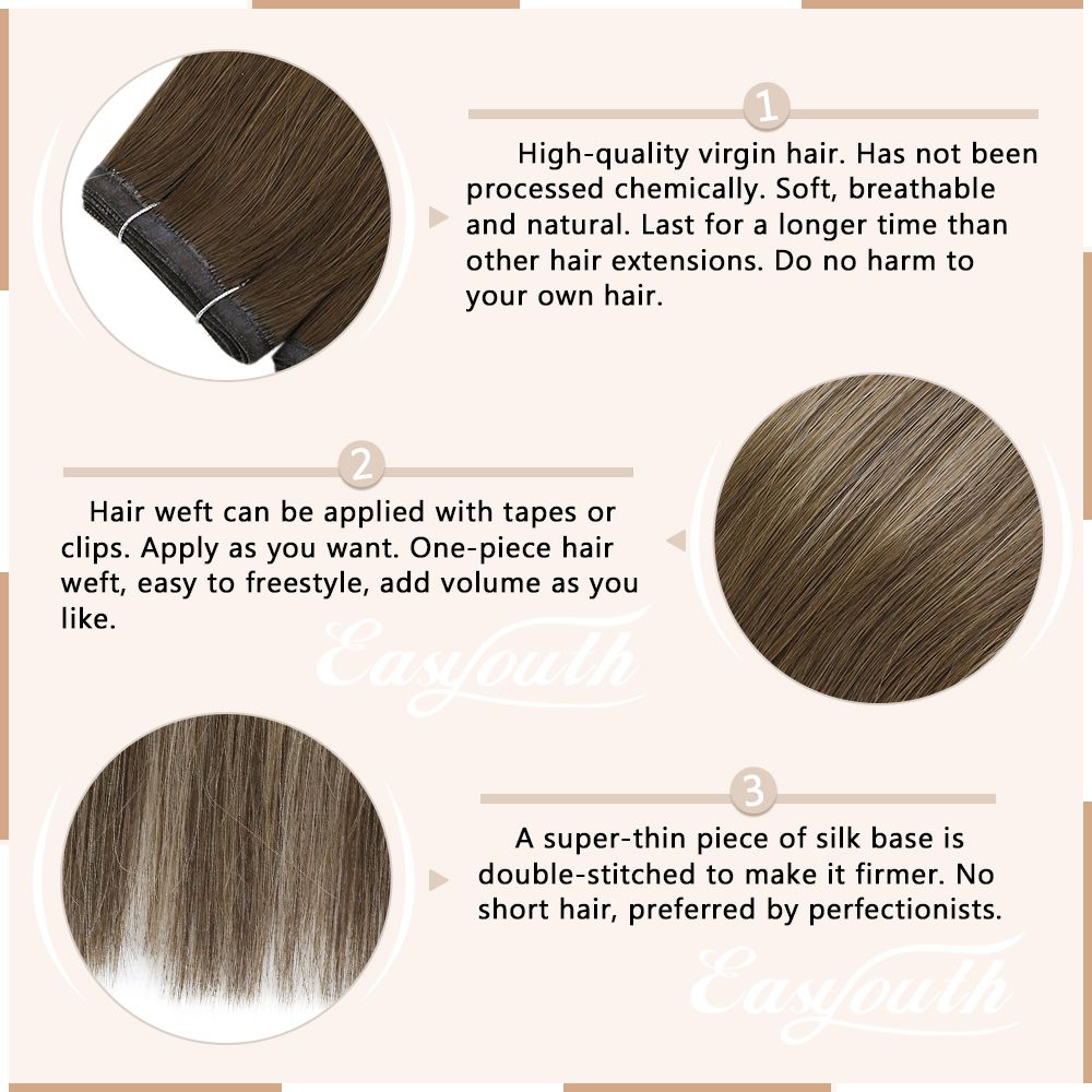 Flat Silk Weft Hair Extensions