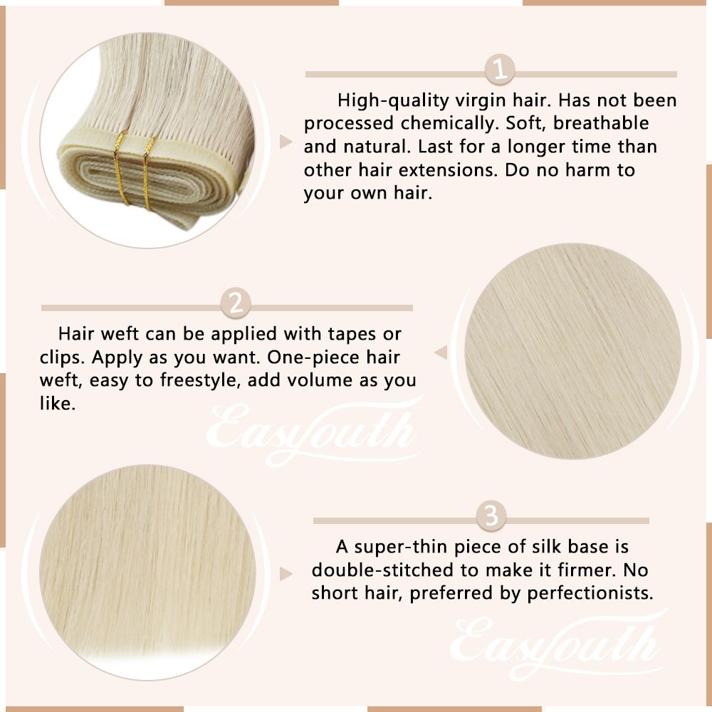 Flat Silk Weft Hair Extensions