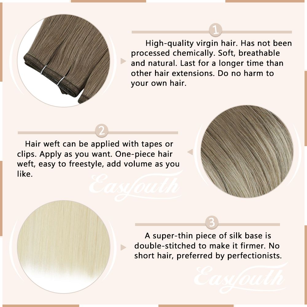 Flat Silk Weft Hair Extensions