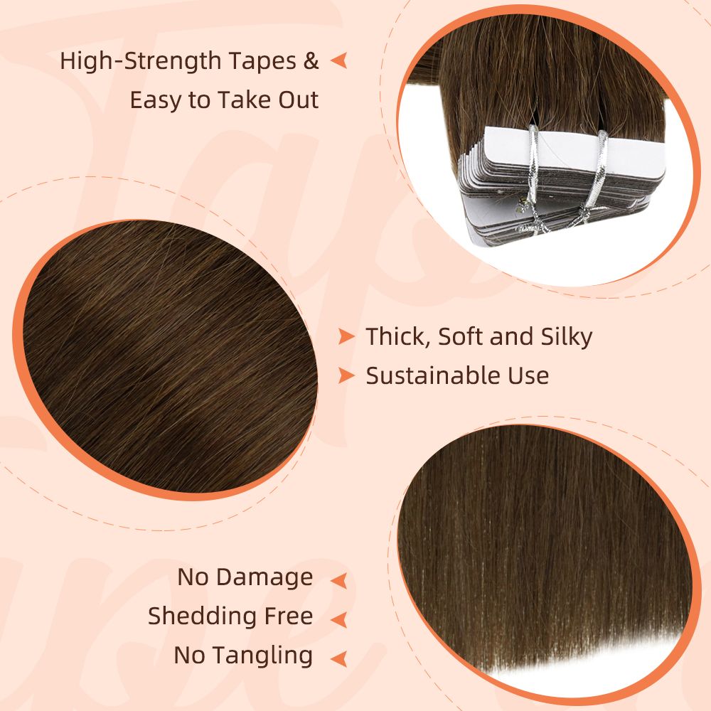High quality human hair Tape in Hair Extensions