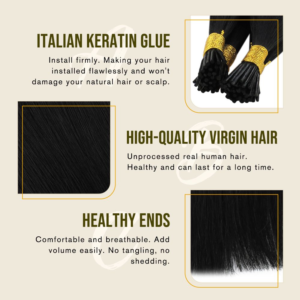 Virgin I Tip Human Hair Extensions